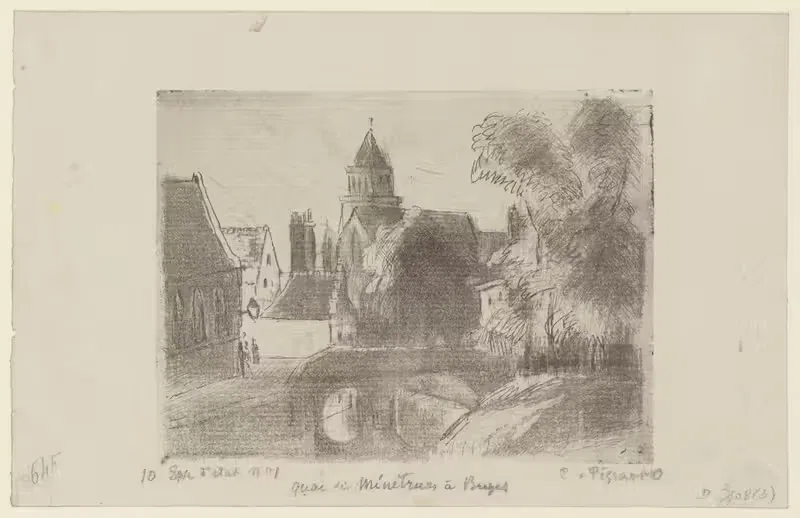 Quai des Ménétriers, à Bruges — Camille Pissarro