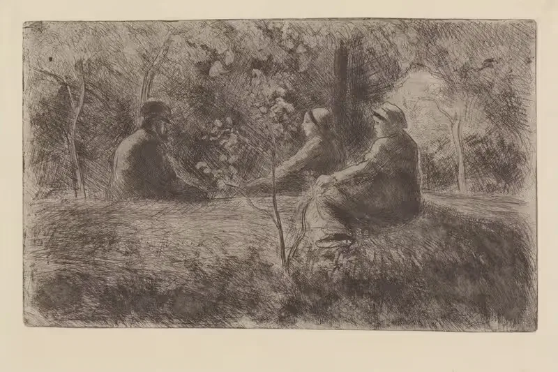 Воскресный отдых в лесу by Камиль Писсарро, 1891 — digital art print download