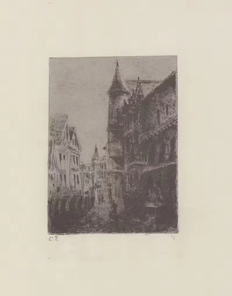 Улица Сен-Ромен в Руане by Камиль Писсарро — digital art print download