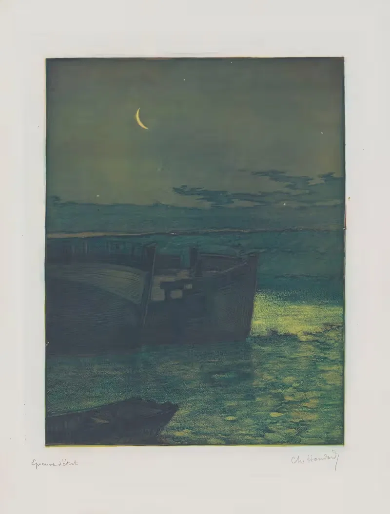 Обломки, корабль, потерпевший крушение при лунном свете by Шарль-Луи Удар, 1901 — digital art print download