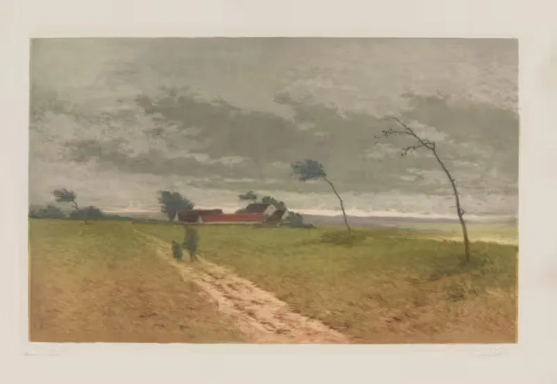 Порыв, равнина под бурей by Шарль-Луи Удар, 1905 — digital art print download