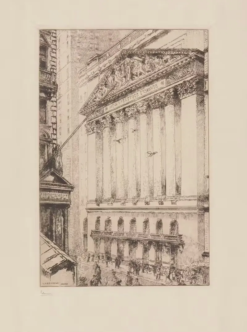 Нью-Йоркская фондовая биржа by Жан-Эмиль Лабурёр, 1910 — digital art print download