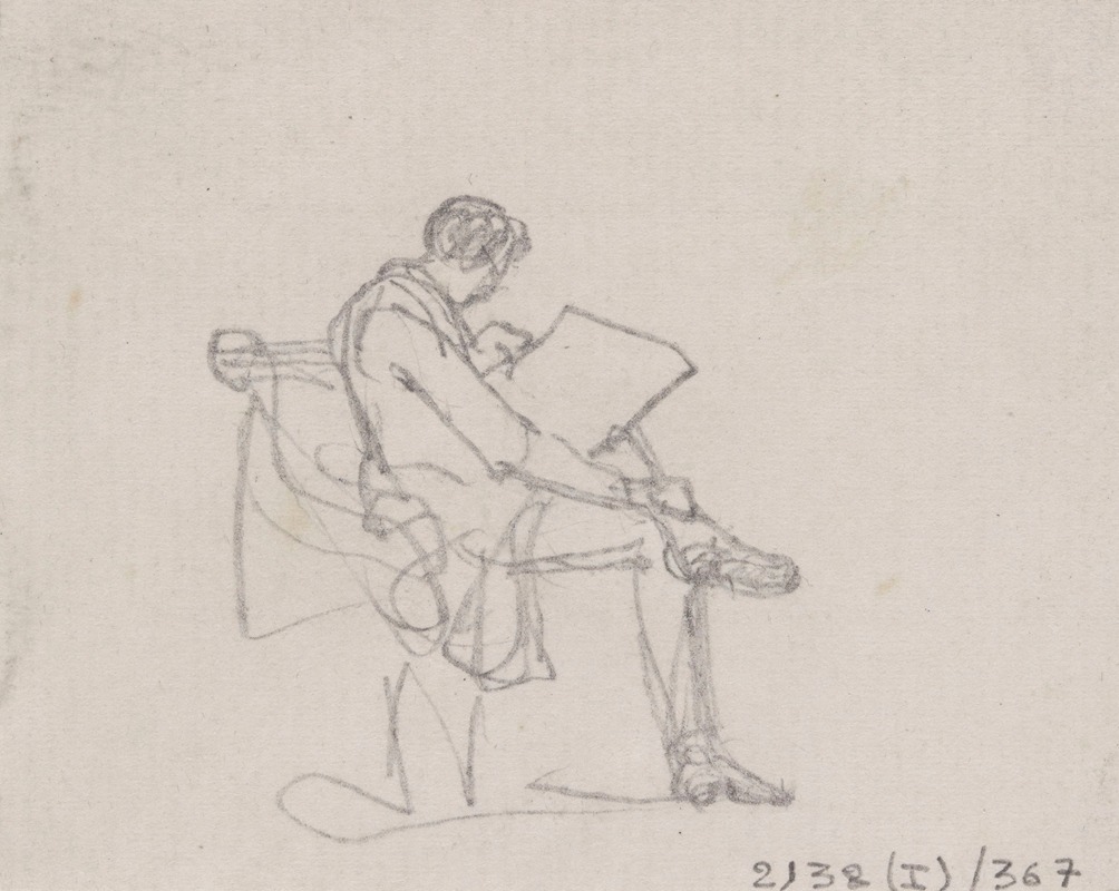 Seated Reading Man by Никаз Де Кейзер — digital art print download