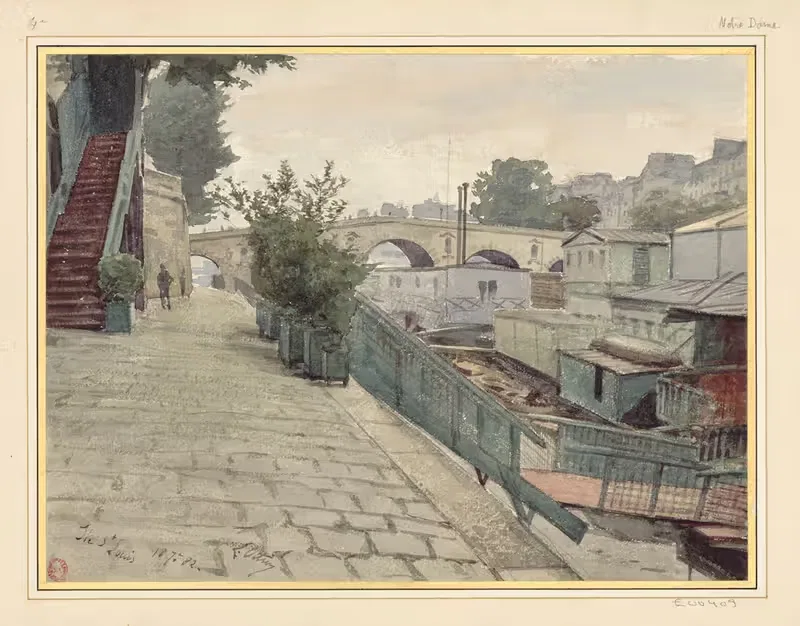 Ile St Louis – démoli vers 1840 — Léon-Auguste Ottin