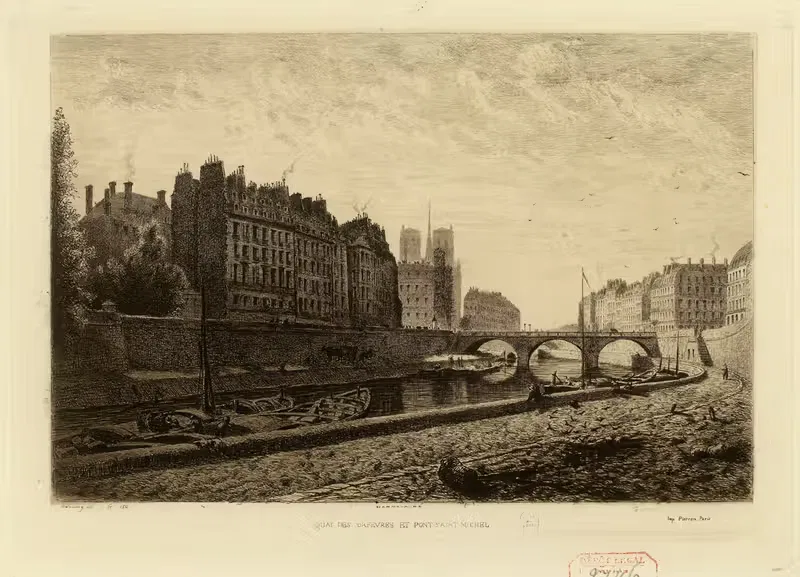 Pont St-Michel et quai des Orfèvres — Alfred Alexandre Delauney