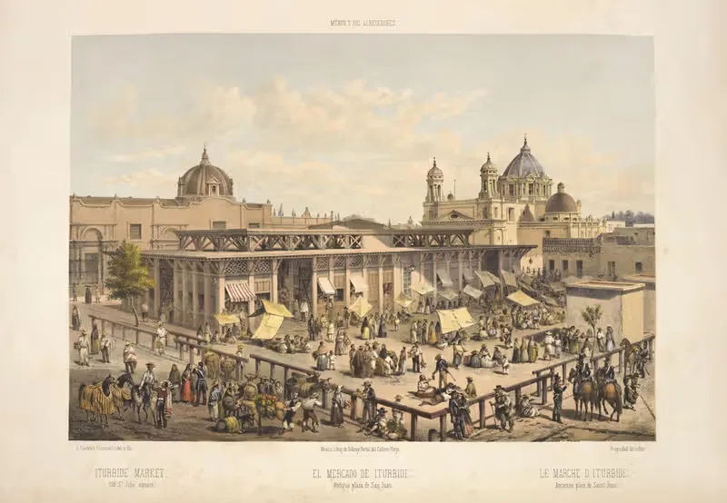 Рынок Итурбид, старая площадь Святого Иоанна by К. Кастро, 1869 — digital art print download