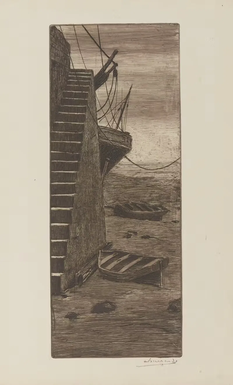 Лестница от причала к Полле, Дьепп by Анри-Шарль Герар, 1888 — digital art print download