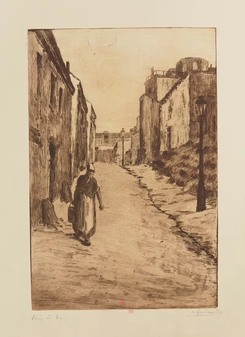 Paris, la rue Cortot, Montmartre — Henri-Charles Guérard