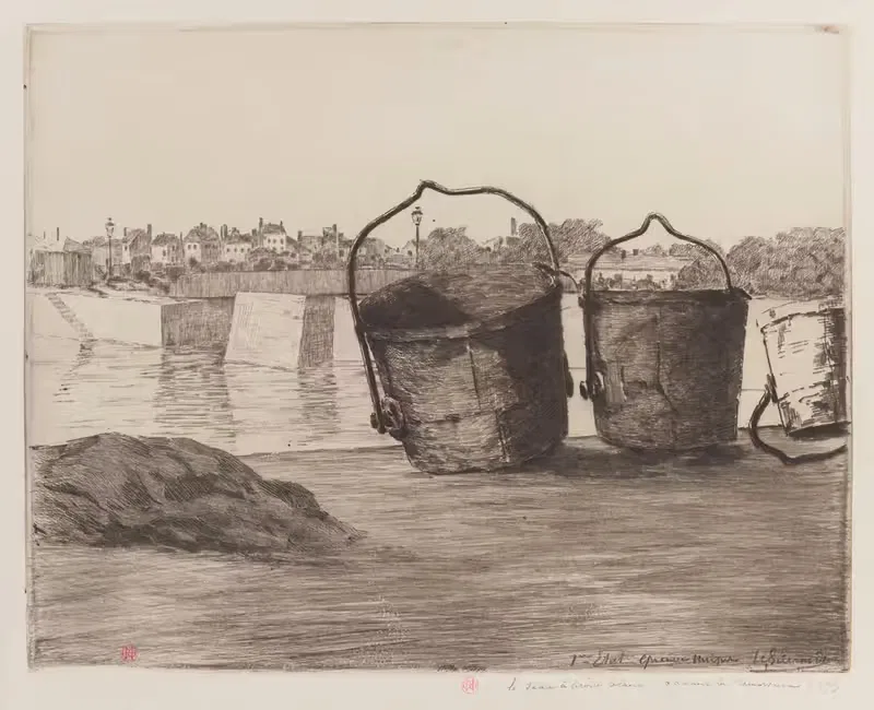 Quai au charbon, Онфлер by Анри-Шарль Герар, 1888 — digital art print download