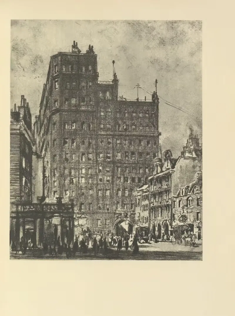 Queen Anne's Mansions by Joseph Pennell, 1928 — digital art print download