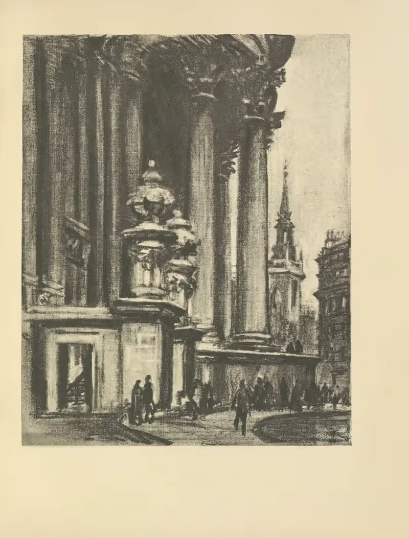 South Porch, St. Paul's — Joseph Pennell