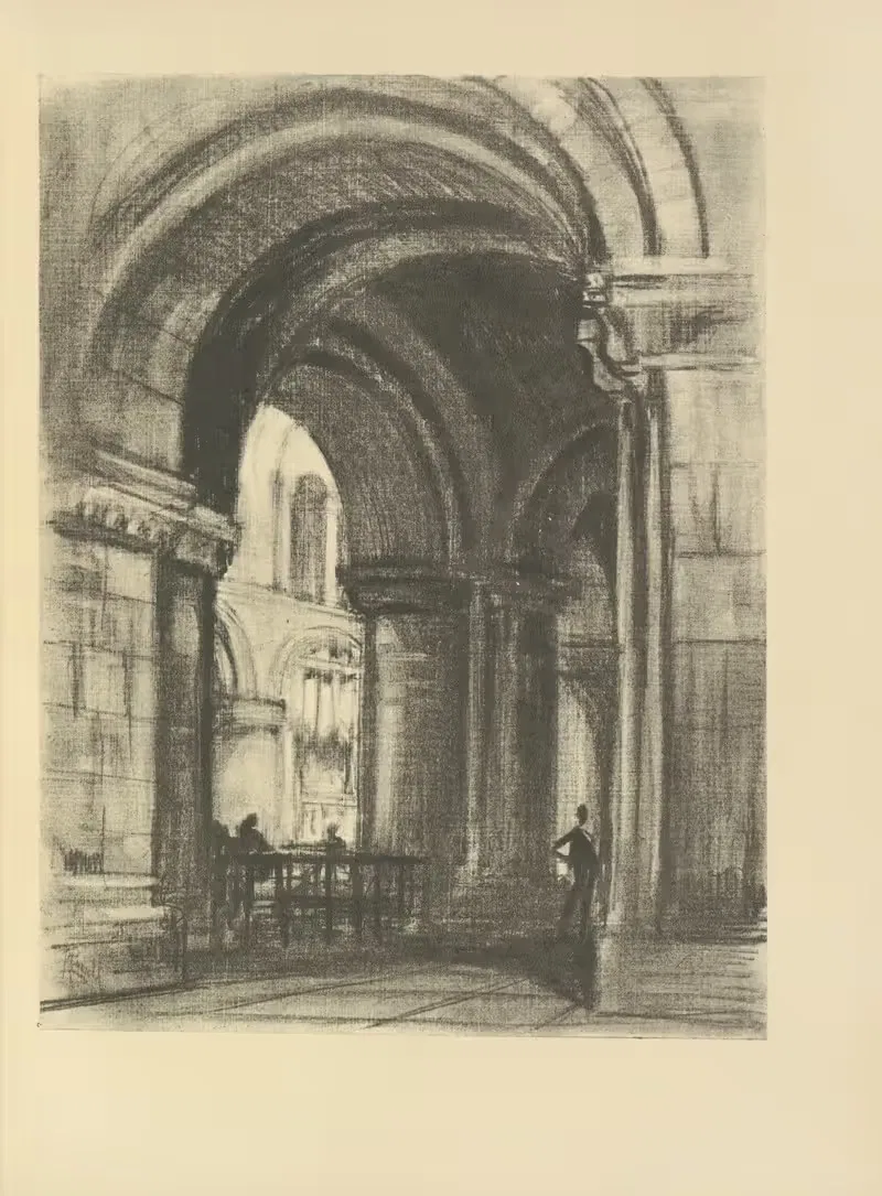 Founder's Tomb, St. Bartholomew the Great — Joseph Pennell