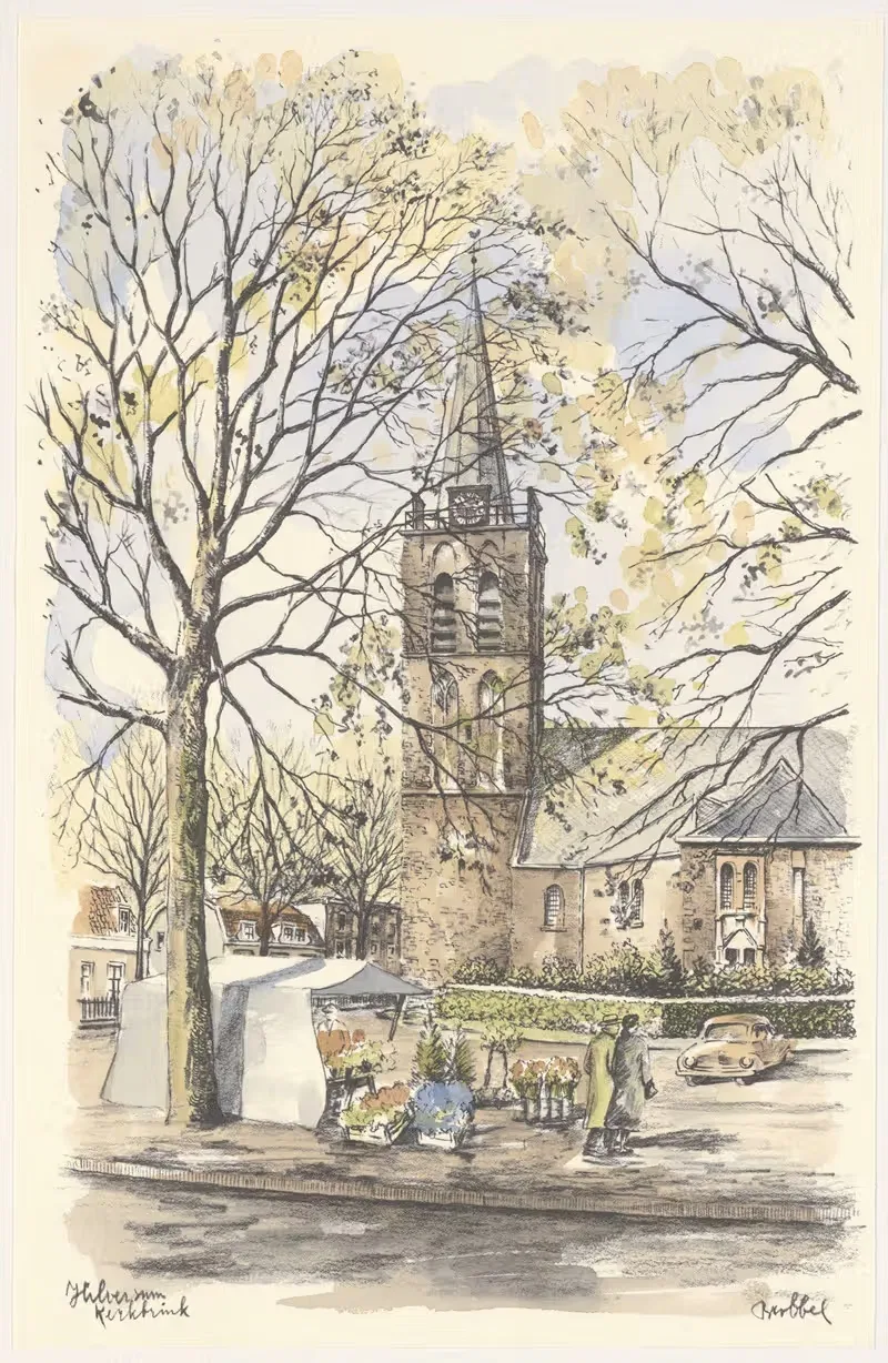 De Kerkbrink met de oude Hervormde Kerk — Bob Brobbel