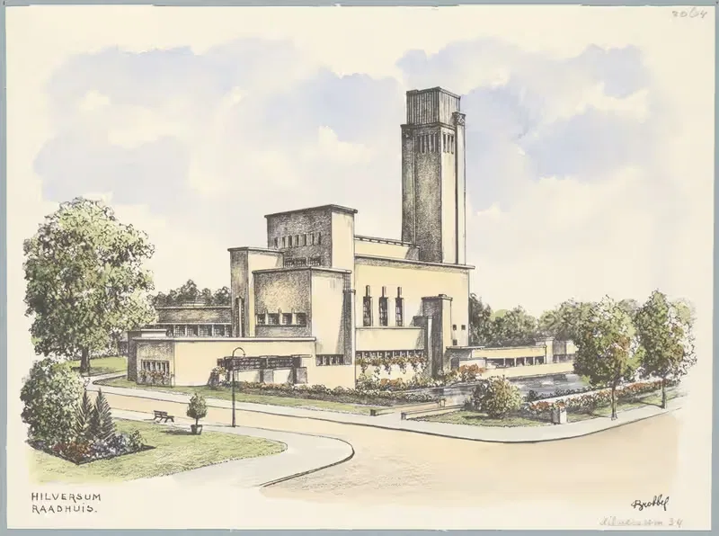 Gezicht op het Raadhuis van Hilversum — Bob Brobbel