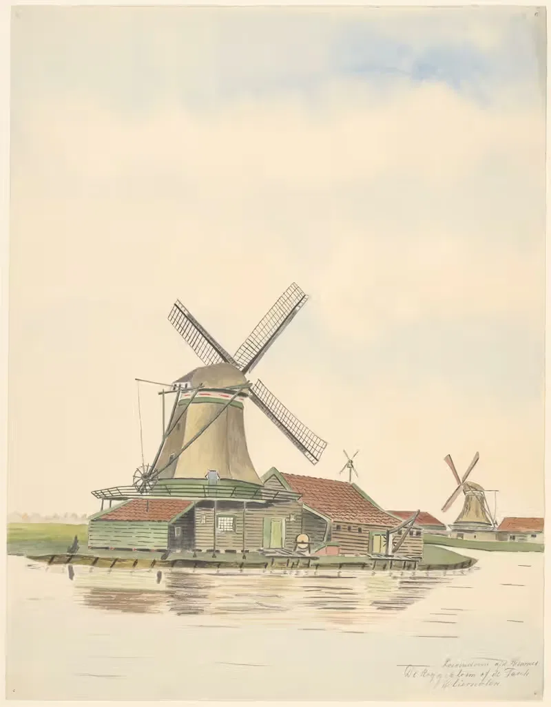 Молены; масляная мельница Де Роггеблоем by Иоганнес Николаас Эйман, 1930-1940 — digital art print download