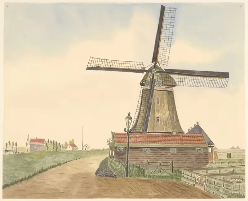 molens; oliemolen De Strijd, 't Kalf — Johannes Nicolaas Eijman