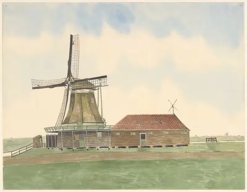 molens; oliemolen Het Leven, Oostzaandam — Johannes Nicolaas Eijman