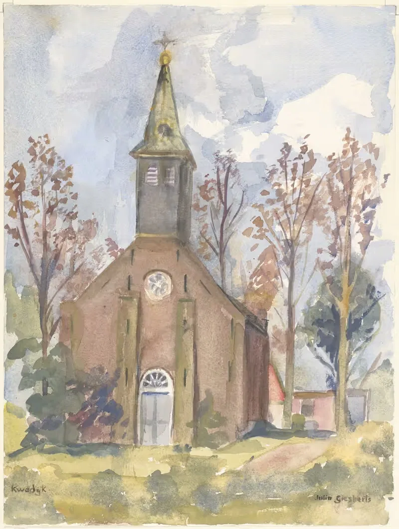 De Kerk te Kwadijk by Julia Giesberts — digital art print download