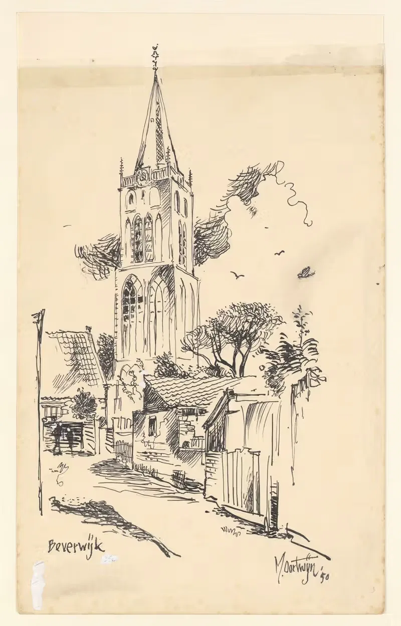 Gezicht in Beverwijk met de kerk. — Maarten Oortwijn