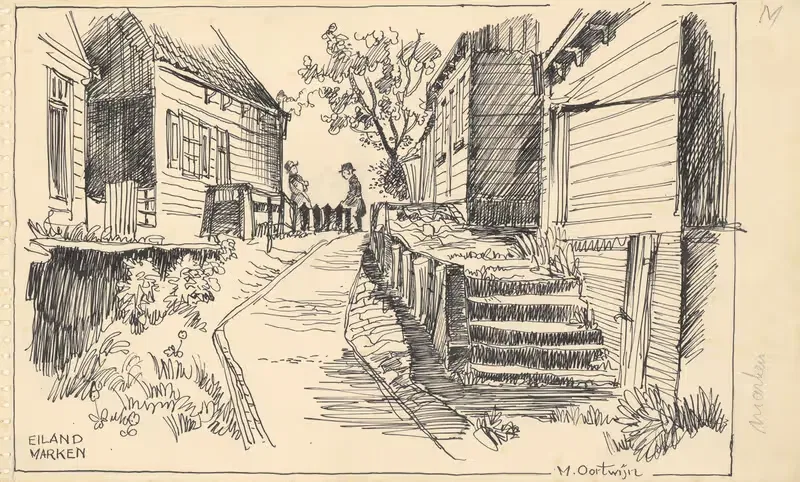 Вид в деревне Маркен by Маартен Оортвайн, 1947 — digital art print download