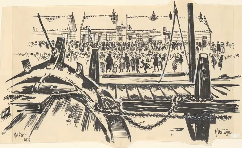 Вид на Маркен из порта by Маартен Оортвайн, 1947 — digital art print download