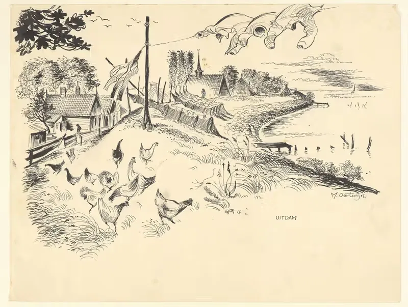 Вид на Уйтдам by Маартен Оортвайн, 1950-1965 — digital art print download