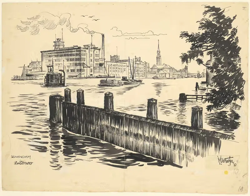 Gezicht op Zaandam vanaf het Ruiterveer. — Maarten Oortwijn