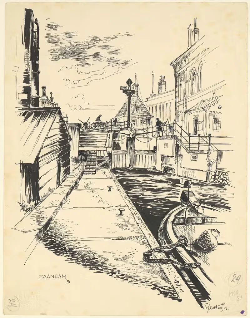Вид в Заандаме by Маартен Оортвайн, 1951 — digital art print download