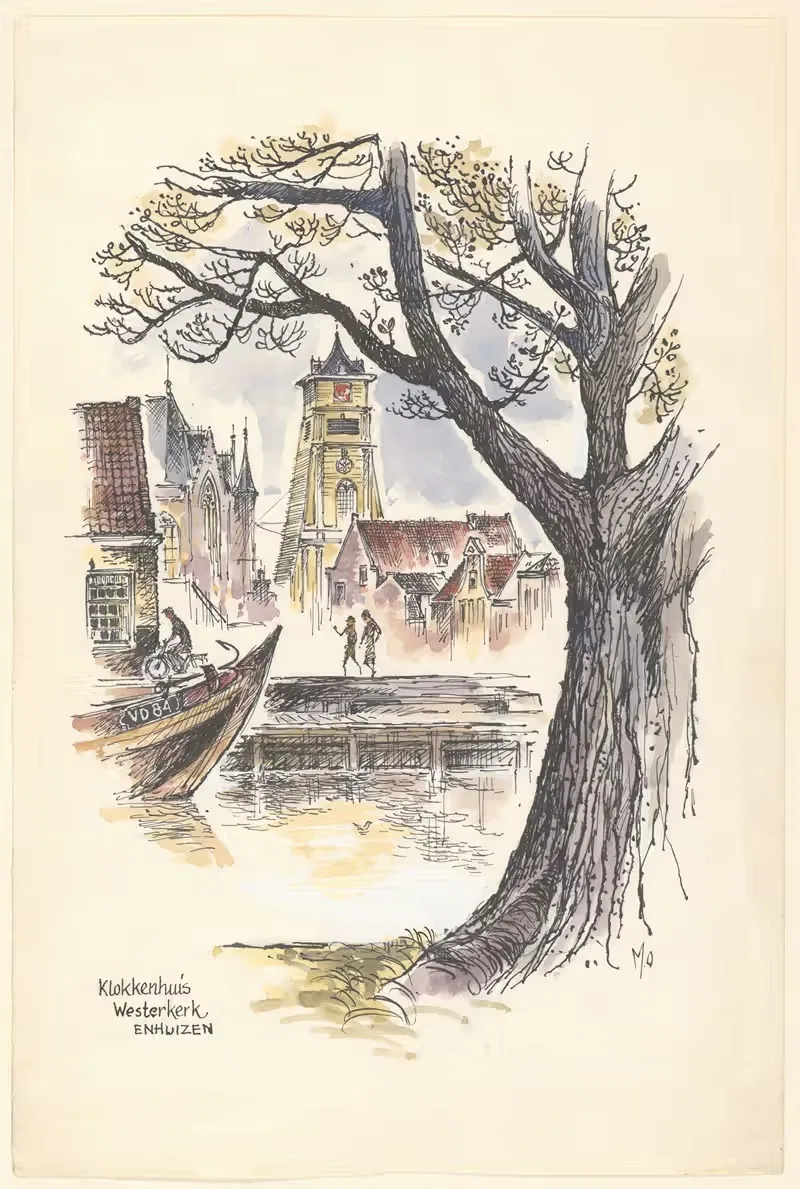 Колокольня Вестеркерка by Маартен Оортвайн, 1950-1970 — digital art print download