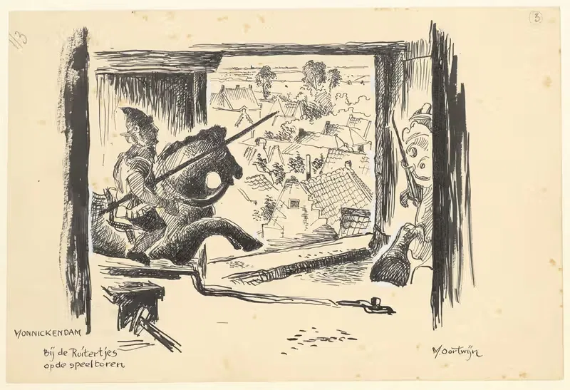 Всадники в игровой башне by Маартен Оортвайн, 1950-1970 — digital art print download