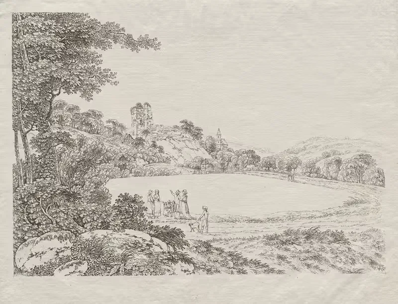 Пейзаж с руинами замка Тарант by Адриан Цингг, c. 1800 — digital art print download