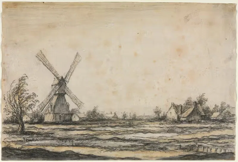 Landscape with a Windmill near a Farmstead — Aelbert Cuyp