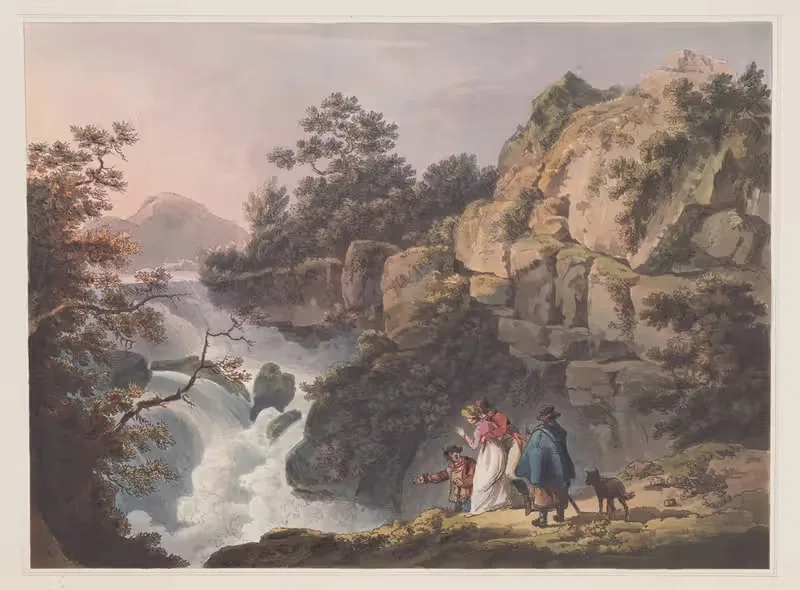 Водопад на Ллугви by Филип Джеймс де Лутербург, 1805 — digital art print download