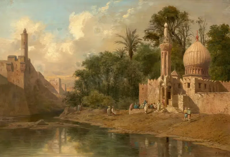 Vue de monuments, probablement au Caire by Adrien Dauzats — digital art print download