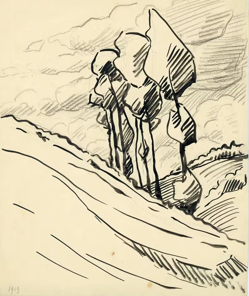 Пейзаж в чернилах by Альберт Дэененс, 1919 — digital art print download