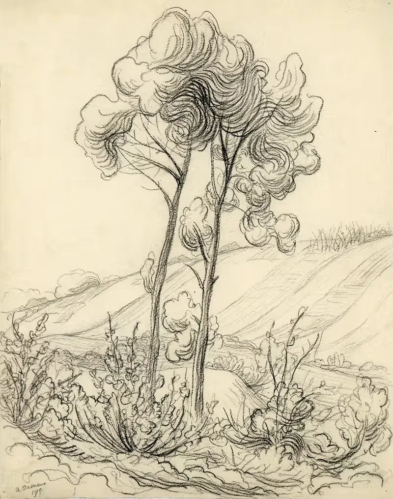 Пейзажи углем by Альберт Дэененс, 1915 — digital art print download