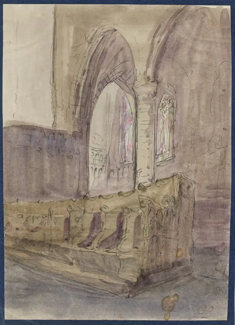 Binnenzicht kerk by Alfred Ost — digital art print download