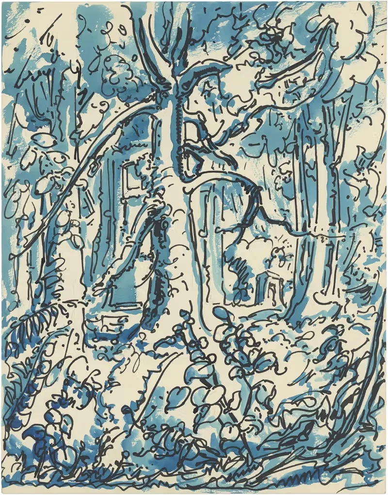 Лес с руиной by Альфред Ост, 1940 — digital art print download