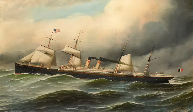 Het stoomschip met hulpzeilvermogen 'Westernland' — Antonio Jacobsen