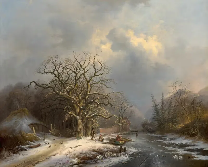Les fagoteurs sur la glace — Charles Van Den Eycken