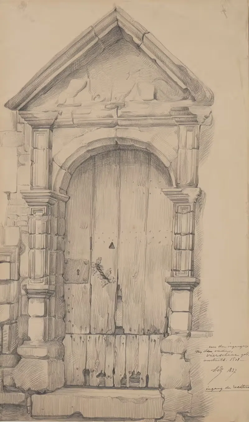 De ingang der rechters van de oude Vierschaar — Edward Dujardin