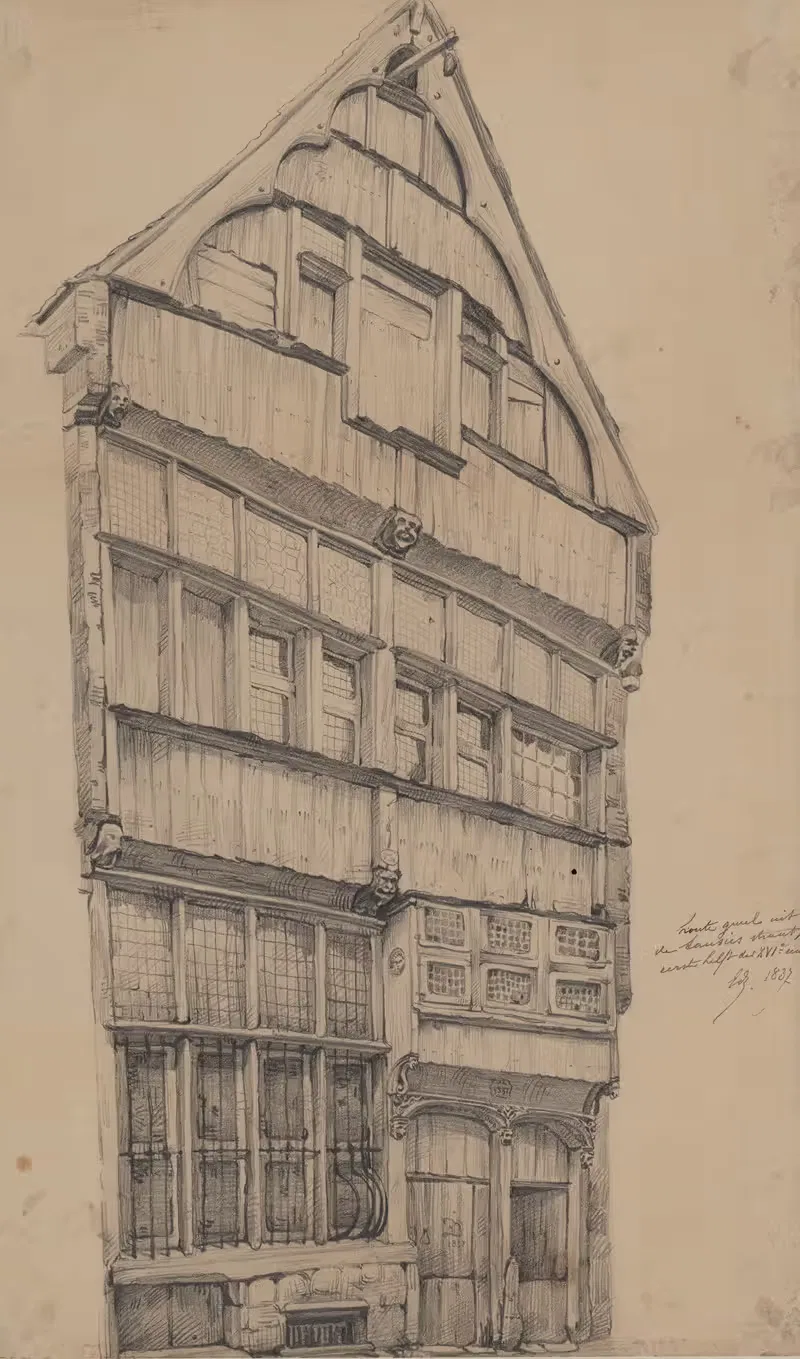 Houten gevel in de Saucierstraat. — Edward Dujardin
