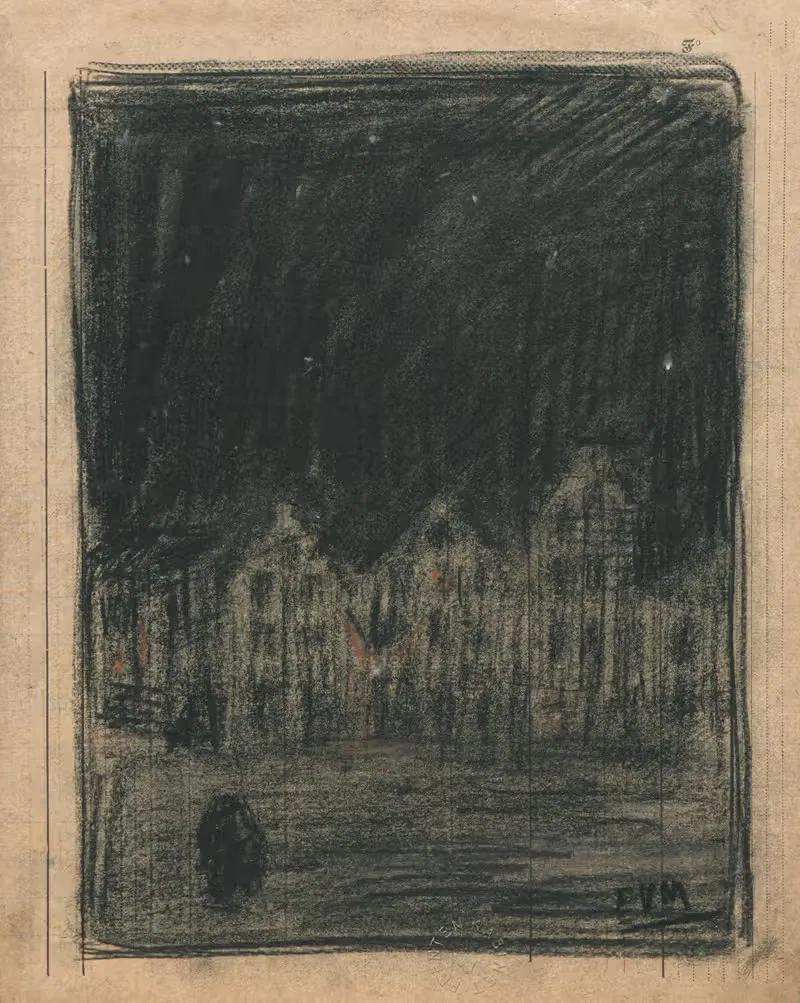 Дома ночью by Эжен Ван Мигем, 1899 — digital art print download