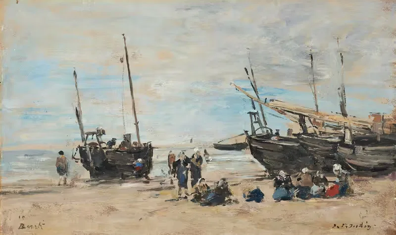 La plage de Berck à marée basse by Eugène Boudin — digital art print download