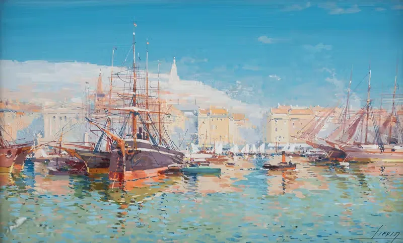 Порт Марселя by Эжен Галиен-Лалу — digital art print download