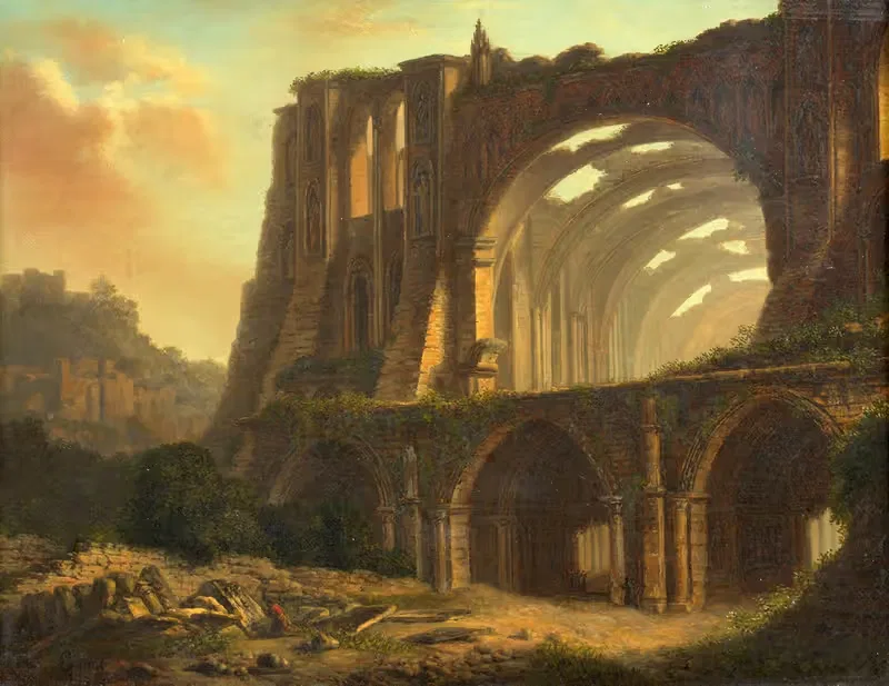 Готическое здание в руинах by Флёри Эпине, 1813 — digital art print download