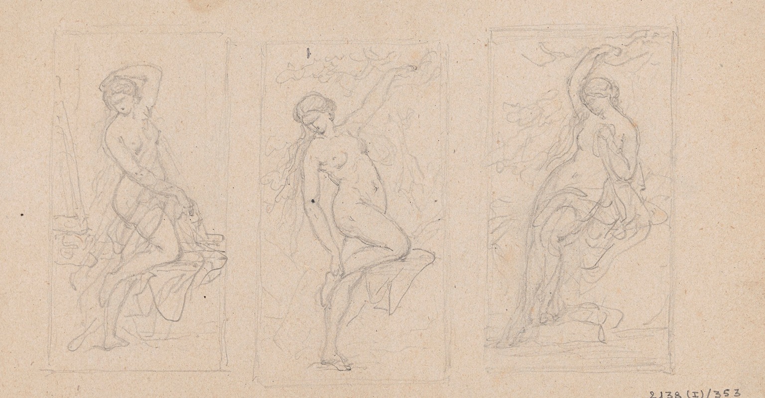 Three Female Nudes by Никаз Де Кейзер — digital art print download