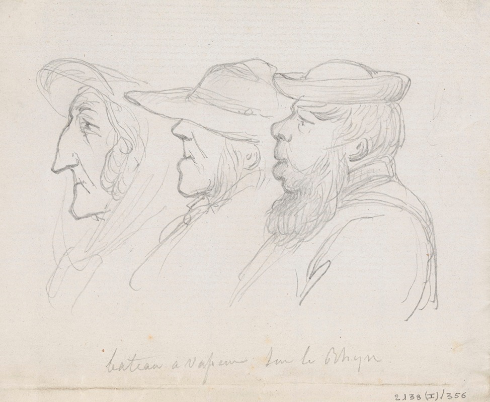 Three Figures on a Steamer on the Rhine — Никаз Де Кейзер