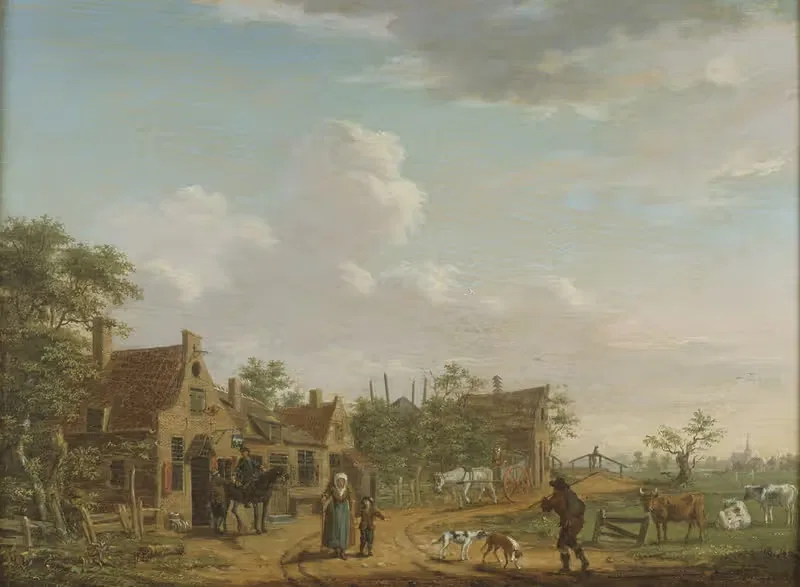 Пейзаж с гостиницей by Айзек Оуотер, 1778 — digital art print download