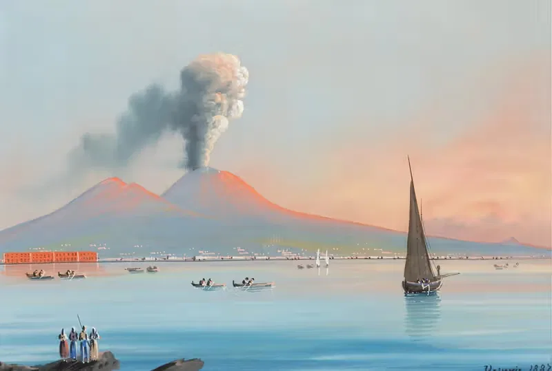 Eruption of Mount Vesuvius — Italian School